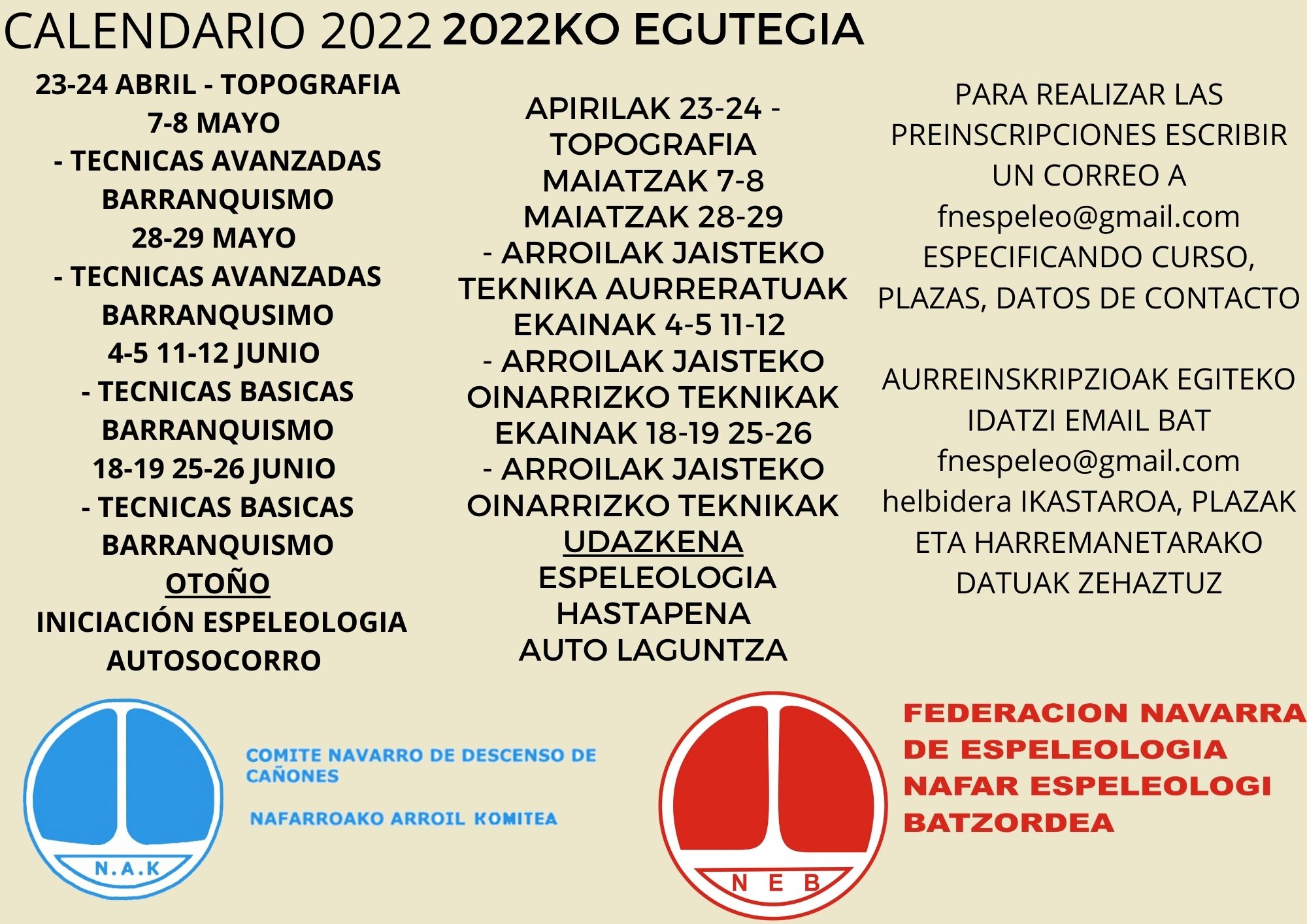 Calendario Actividades 2022